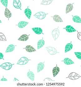 Light Blue, Green vector seamless elegant pattern with leaves. New colorful illustration in doodle style with leaves. Pattern for trendy fabric, wallpapers.