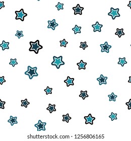 Light Blue, Green vector seamless pattern with christmas stars. Modern geometrical abstract illustration with stars. Pattern for design of fabric, wallpapers.