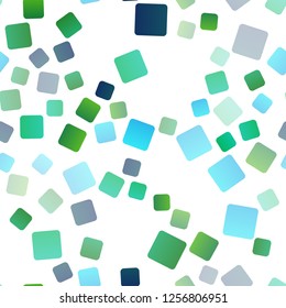 Light Blue, Green vector seamless template with crystals, rectangles. Abstract gradient illustration with rectangles. Modern template for your landing page.