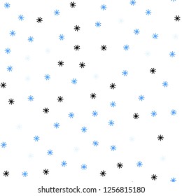 Light Blue, Green vector seamless texture with colored snowflakes. Modern geometrical abstract illustration with snowflakes. Pattern for trendy fabric, wallpapers.