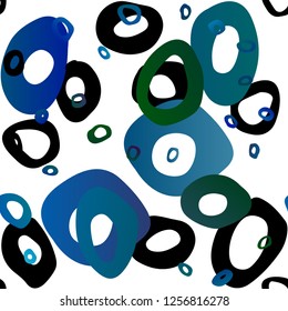Light Blue, Green vector seamless texture with disks. Blurred decorative design in abstract style with bubbles. Pattern for design of fabric, wallpapers.