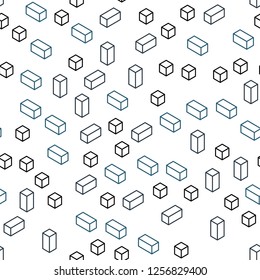 Light Blue, Green vector seamless, isometric template with rhombus. Rectangles on abstract background with colorful gradient. Template for business cards, websites.