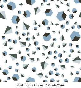 Light Blue, Green vector seamless, isometric pattern with polygonal style with cubes. Abstract illustration with colorful lines, cubes. Pattern for trendy fabric, wallpapers.