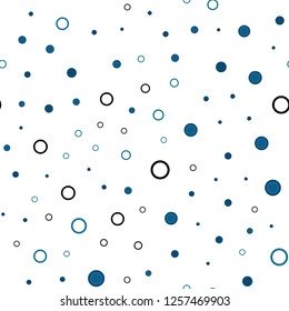 Light Blue, Green vector seamless texture with disks. Blurred decorative design in abstract style with bubbles. Template for business cards, websites.