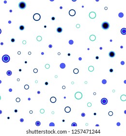 Light Blue, Green vector seamless cover with spots. Modern abstract illustration with colorful water drops. Pattern for trendy fabric, wallpapers.