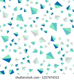 Light Blue, Green vector seamless, isometric layout with lines, triangles. Beautiful illustration with triangles in nature style. Template for business cards, websites.
