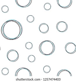 Light Blue, Green vector seamless texture with disks. Abstract illustration with colored bubbles in nature style. Pattern for design of fabric, wallpapers.