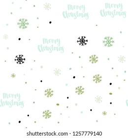 Light Blue, Green vector seamless cover with beautiful snowflakes. Glitter abstract illustration with crystals of ice. Pattern for design of fabric, wallpapers.