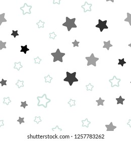 Light Blue, Green vector seamless background with colored stars. Shining colored illustration with stars. Pattern for design of fabric, wallpapers.