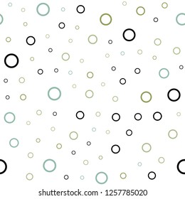 Light Blue, Green vector seamless template with circles. Abstract illustration with colored bubbles in nature style. Beautiful design for your business advert.