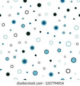 Light Blue, Green vector seamless cover with spots. Abstract illustration with colored bubbles in nature style. Design for textile, fabric, wallpapers.