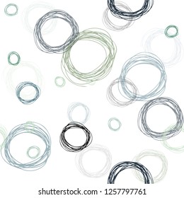 Light Blue, Green vector seamless backdrop with dots. Illustration with set of shining colorful abstract circles. Texture for window blinds, curtains.