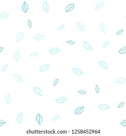 Light Blue, Green vector seamless elegant background with leaves. Brand new colored illustration in blurry style with leaves. Pattern for trendy fabric, wallpapers.