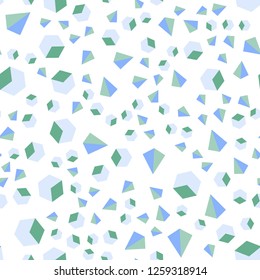 Light Blue, Green vector seamless, isometric backdrop with lines, rhombus. Lines, rhombus with colorful gradient. Pattern for design of fabric, wallpapers.