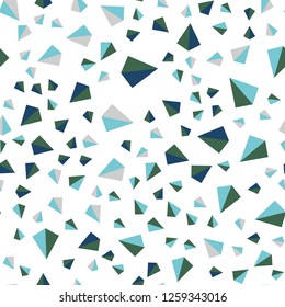 Light Blue, Green vector seamless, isometric layout with lines, triangles. Glitter abstract illustration with triangular shapes. Design for textile, fabric, wallpapers.