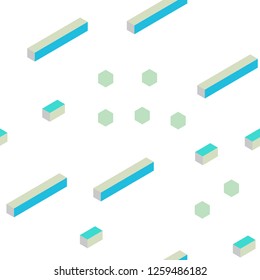 Light Blue, Green vector seamless, isometric backdrop with rhombus. Abstract gradient illustration with rectangles. Pattern for design of fabric, wallpapers.