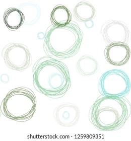 Light Blue, Green vector seamless pattern with spheres. Illustration with set of shining colorful abstract circles. Template for business cards, websites.