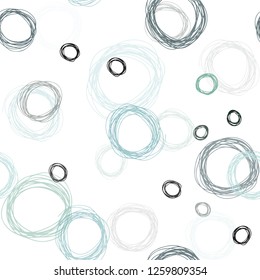 Light Blue, Green vector seamless pattern with spheres. Modern abstract illustration with colorful water drops. Design for wallpaper, fabric makers.