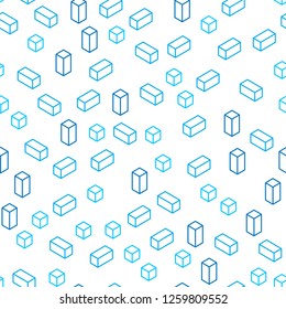 Light Blue, Green vector seamless, isometric layout with lines, rectangles. Illustration with set of colorful rectangles. Pattern for design of fabric, wallpapers.