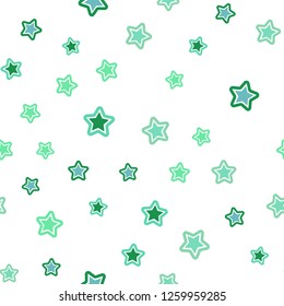 Light Blue, Green vector seamless pattern with christmas stars. Modern geometrical abstract illustration with stars. Pattern for trendy fabric, wallpapers.