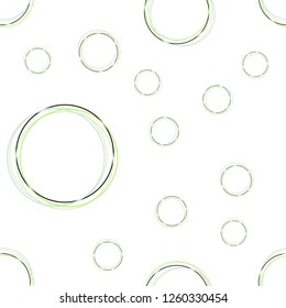 Light Blue, Green vector seamless texture with disks. Abstract illustration with colored bubbles in nature style. Pattern for design of fabric, wallpapers.