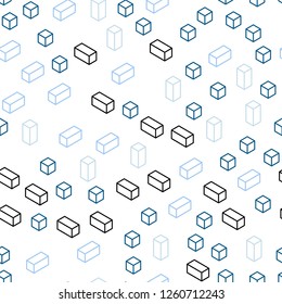 Light Blue, Green vector seamless, isometric template with rhombus. Glitter abstract illustration with rectangular shapes. Pattern for design of fabric, wallpapers.
