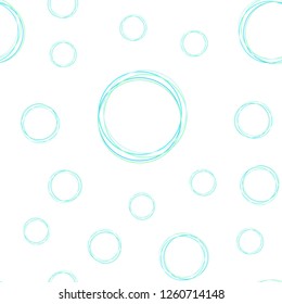 Light Blue, Green vector seamless backdrop with dots. Blurred decorative design in abstract style with bubbles. Texture for window blinds, curtains.
