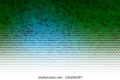 Light Blue, Green vector seamless layout with lines, triangles. Triangles on abstract background with colorful gradient. Trendy design for wallpaper, fabric makers.