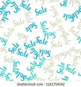 Light Blue, Green vector seamless template with 70, 90% selling. Gradient illustration with discount signs on white backdrop. Backdrop for mega promotions, discounts.