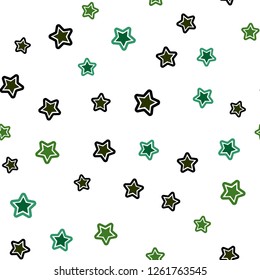 Light Blue, Green vector seamless background with colored stars. Shining colored illustration with stars. Pattern for trendy fabric, wallpapers.