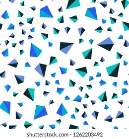 Light Blue, Green vector seamless, isometric texture with triangular style. Triangles on abstract background with colorful gradient. Texture for window blinds, curtains.