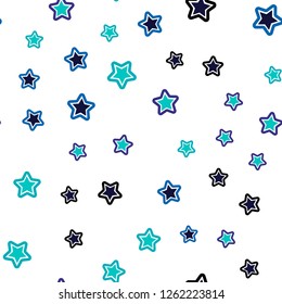 Light Blue, Green vector seamless template with sky stars. Modern geometrical abstract illustration with stars. Design for wallpaper, fabric makers.