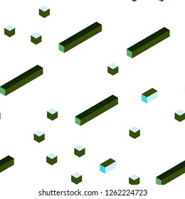 Light Blue, Green vector seamless, isometric layout with lines, rectangles. Glitter abstract illustration with rectangular shapes. Template for business cards, websites.