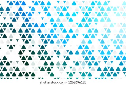 Light Blue, Green vector seamless pattern in polygonal style. Triangles on abstract background with colorful gradient. Pattern for design of fabric, wallpapers.