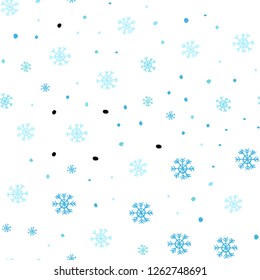 Light Blue, Green vector seamless background with xmas snowflakes. Modern geometrical abstract illustration with snowflakes. Trendy design for wallpaper, fabric makers.