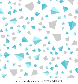 Light Blue, Green vector seamless, isometric background with triangles. Triangles on abstract background with colorful gradient. Texture for window blinds, curtains.