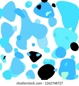 Light Blue, Green vector seamless backdrop with dots. Blurred bubbles on abstract background with colorful gradient. Pattern for trendy fabric, wallpapers.