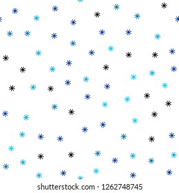 Light Blue, Green vector seamless background with xmas snowflakes. Colorful snowflakes with gradient on abstract background. Pattern for design of fabric, wallpapers.