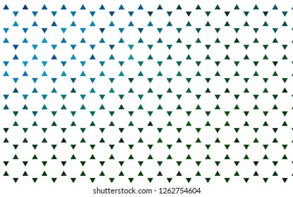 Light Blue, Green vector seamless background with triangles. Beautiful illustration with triangles in nature style. Trendy design for wallpaper, fabric makers.