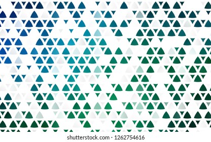 Light Blue, Green vector seamless layout with lines, triangles. Illustration with set of colorful triangles. Design for textile, fabric, wallpapers.