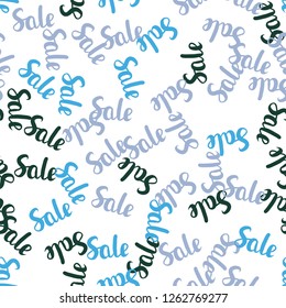 Light Blue, Green vector seamless layout with discount of 70, 90%. Abstract illustration with colorful gradient symbols of sales. Template for season sales, shopping ads.