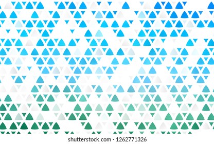 Light Blue, Green vector seamless texture in triangular style. Glitter abstract illustration with triangular shapes. Design for textile, fabric, wallpapers.