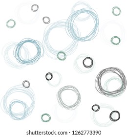 Light Blue, Green vector seamless backdrop with dots. Blurred bubbles on abstract background with colorful gradient. Pattern for design of fabric, wallpapers.