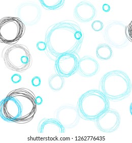 Light Blue, Green vector seamless backdrop with dots. Abstract illustration with colored bubbles in nature style. Template for business cards, websites.