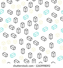 Light Blue, Green vector seamless, isometric background with rectangles. Rectangles on abstract background with colorful gradient. Design for textile, fabric, wallpapers.