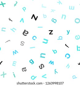 Light Blue, Green vector seamless template with isolated letters. Abstract illustration with colored latin alphabet. Design for textile, fabric, wallpapers.