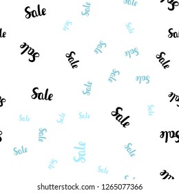 Light Blue, Green vector seamless cover with symbols of sales. Shining colorful illustration with isolated selling prices. Backdrop for ads, leaflets of Black Friday.