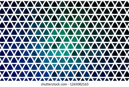 Light Blue, Green vector seamless layout with lines, triangles. Glitter abstract illustration with triangular shapes. Trendy design for wallpaper, fabric makers.