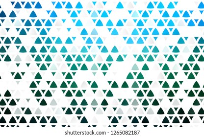 Light Blue, Green vector seamless pattern in polygonal style. Decorative design in abstract style with triangles. Trendy design for wallpaper, fabric makers.