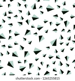 Light Blue, Green vector seamless, isometric cover with polygonal style. Decorative design in abstract style with triangles. Pattern for trendy fabric, wallpapers.